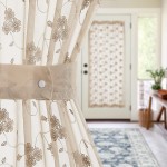 Lazzzy Sheer Door Curtain French Floral Embroidered Drape Semi Glass Door Treatment Rod Pocket Tie Back 1 Panel 72 Inches Taupe
