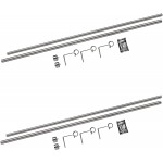 Umbra Cappa 2-Pack Two ¾” Adjustable Curtain Rods for Windows – 36 to 72” Nickel