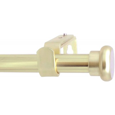 Urbanest 5 8-inch Diameter Button Adjustable Single Drapery Curtain Rod 28-inch to 48-inch Polished Brass