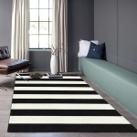 Black and White Striped Rug Outdoor Doormat Patio Rugs 3x5 ft LEEVAN Throw Runner Rug Washable Woven Floor Carpet for Porch Home Entrance Courtyard Laundry Room Farmhouse Living Room