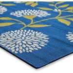 Christopher Knight Home Tilda Outdoor 3'3 x 5' Floral Area Rug Anemone Blue And Green