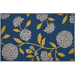 Christopher Knight Home Tilda Outdoor 3'3" x 5' Floral Area Rug Anemone Blue And Green
