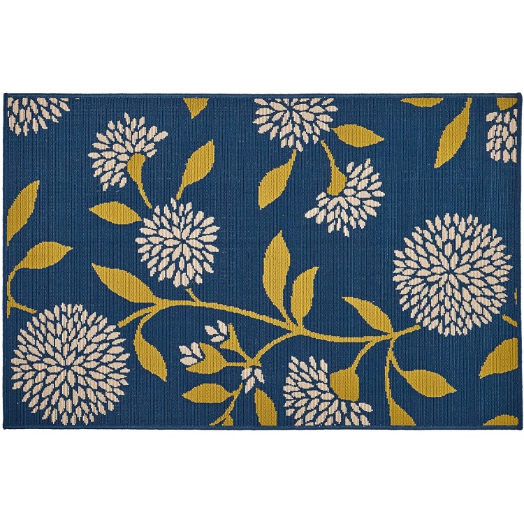 Christopher Knight Home Tilda Outdoor 3'3 x 5' Floral Area Rug Anemone Blue And Green