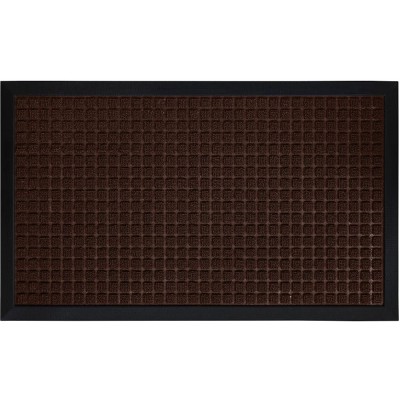 Gorilla Grip Durable Natural Rubber Door Mat Waterproof 23x35 Low Profile Heavy Duty Welcome Doormat for Indoor and Outdoor Easy Clean Rug Mats for Entry Patio Busy Areas Coffee Squares