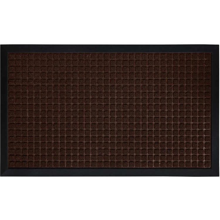 Gorilla Grip Durable Natural Rubber Door Mat Waterproof 23x35 Low Profile Heavy Duty Welcome Doormat for Indoor and Outdoor Easy Clean Rug Mats for Entry Patio Busy Areas Coffee Squares