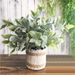 HC STAR Artificial Plants Small Potted Plastic Fake Plants Green Rosemary Faux Greenery Topiary Shrubs Plant for Home Decor Office Desk Bathroom Farmhouse Tabletop Indoor House Decorations