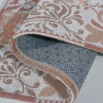 Indoor Doormat Non Slip Door Mat for Small Front Machine Washable Carpet 2’x3’ 2'×3' Beige+Orange