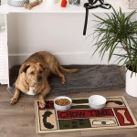 J & M Home Fashions Pet Friendly Accent Mat Heavy Duty Entry Way Patio Rug 18x30 1-Piece Chow Time