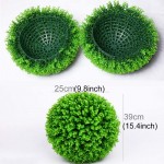 Lilying Home Decor .Artificial Green Eucalyptus Plant Ball Topiary Wedding Event Home Outdoor Decoration Hanging Ornament Diameter: 15 inch