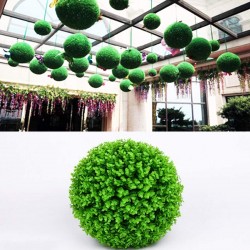 Lilying Home Decor .Artificial Green Eucalyptus Plant Ball Topiary Wedding Event Home Outdoor Decoration Hanging Ornament Diameter: 15 inch