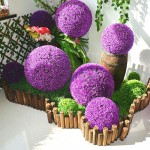 Lilying Home Decor .Artificial Purple Eucalyptus Plant Ball Topiary Wedding Event Home Outdoor Decoration Hanging Ornament Diameter: 11.4 inch