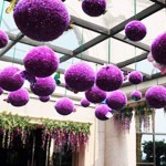 Lilying Home Decor .Artificial Purple Eucalyptus Plant Ball Topiary Wedding Event Home Outdoor Decoration Hanging Ornament Diameter: 11.4 inch