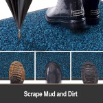 Mibao Dirt Trapper Door Mat for Indoor&Outdoor 20 x 32 Grey Black,Washable Barrier Door Mat Heavy Duty Non-Slip Entrance Rug Shoes Scraper Super Absorbent Front Door Mat Carpet
