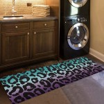 Shine-Home Kitchen Rugs and Mats Abstract Leopard Printm Non Slip Floor Entry Door Mat Doormat Laundry Room Accent Throw Hallway Rug Runner Ombre Turquoise and Purple Absorbent Bath Mat Runner Rug