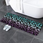 Shine-Home Kitchen Rugs and Mats Abstract Leopard Printm Non Slip Floor Entry Door Mat Doormat Laundry Room Accent Throw Hallway Rug Runner Ombre Turquoise and Purple Absorbent Bath Mat Runner Rug