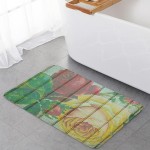 Shine-Home Kitchen Rugs and Mats Red and Yellow Rose Floral Non Slip Floor Entry Door Mat Doormat Laundry Room Accent Throw Hallway Rug Runner Retro Farm Wood Grain Absorbent Bath Mat Runner Rug