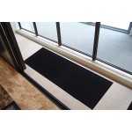 Sweet Home Stores Indoor Outdoor Utility Ribbed Easy-Clean Rubberback Runner Rug Doormat 2' x 5' Black