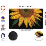Toland Home Garden Sunflowers on Black 18 x 30-Inch Decorative Floor Mat Sunflower Portrait Flower Doormat