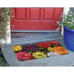 Toland Home Garden Zippy Zinnias 18 x 30 Inch Decorative Floor Mat Flower Colorful Floral Bouquet Doormat