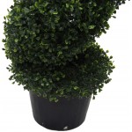 Vickerman Artificial Boxwood Topiary Spiral Tree 6 Foot Tall Potted Natural Green Boxwood UV Resistant Indoor Outdoor Home Patio Front Door Faux Decor