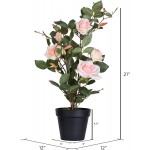 Vickerman Everyday 21 Indoor Artificial Pink Rose Plant Lifelife Home Or Office Decor Faux Potted Bush Maintenance Free