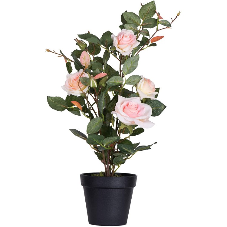 Vickerman Everyday 21 Indoor Artificial Pink Rose Plant Lifelife Home Or Office Decor Faux Potted Bush Maintenance Free