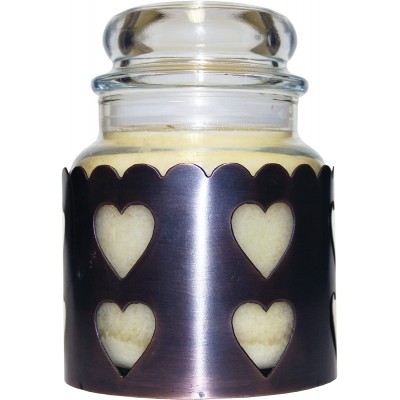 A Cheerful Giver Metal Candle Sleeve 4" Copper Heart Sleeve Fits 16 oz. & 24 oz. Cheerful Jar Candles Rustic Candle Accessories
