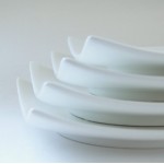 Small Porcelain Candle Plate Set of 4 Square White R0737