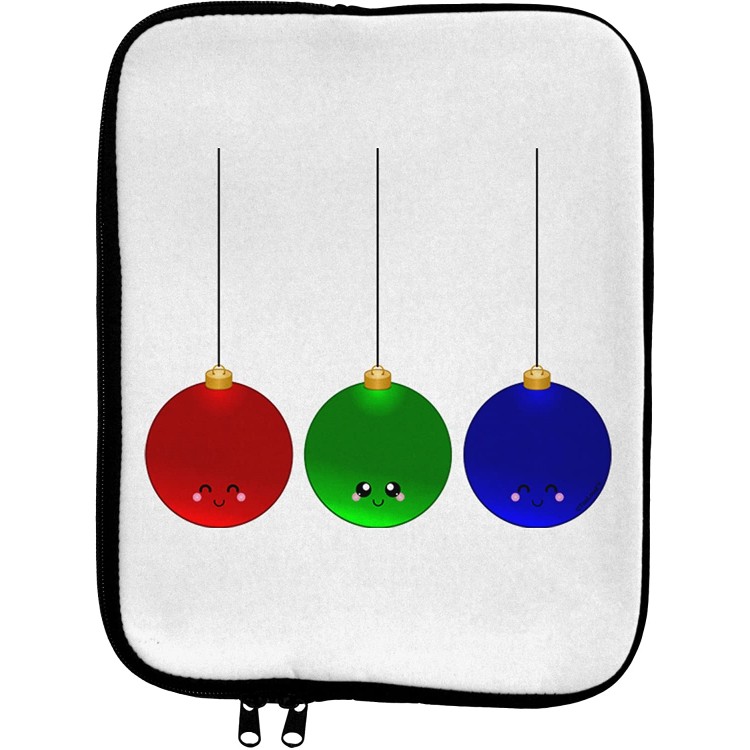 TOOLOUD Cute Christmas Ornaments 9 x 11.5 Tablet Sleeve White Black